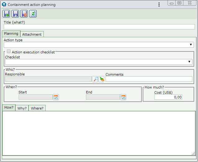 This image refers to a planned containment/disposition action. The planning screen displayed in the other treatment steps of the occurrence is similar.