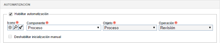 Datos del proceso > Datos generales > Automatización