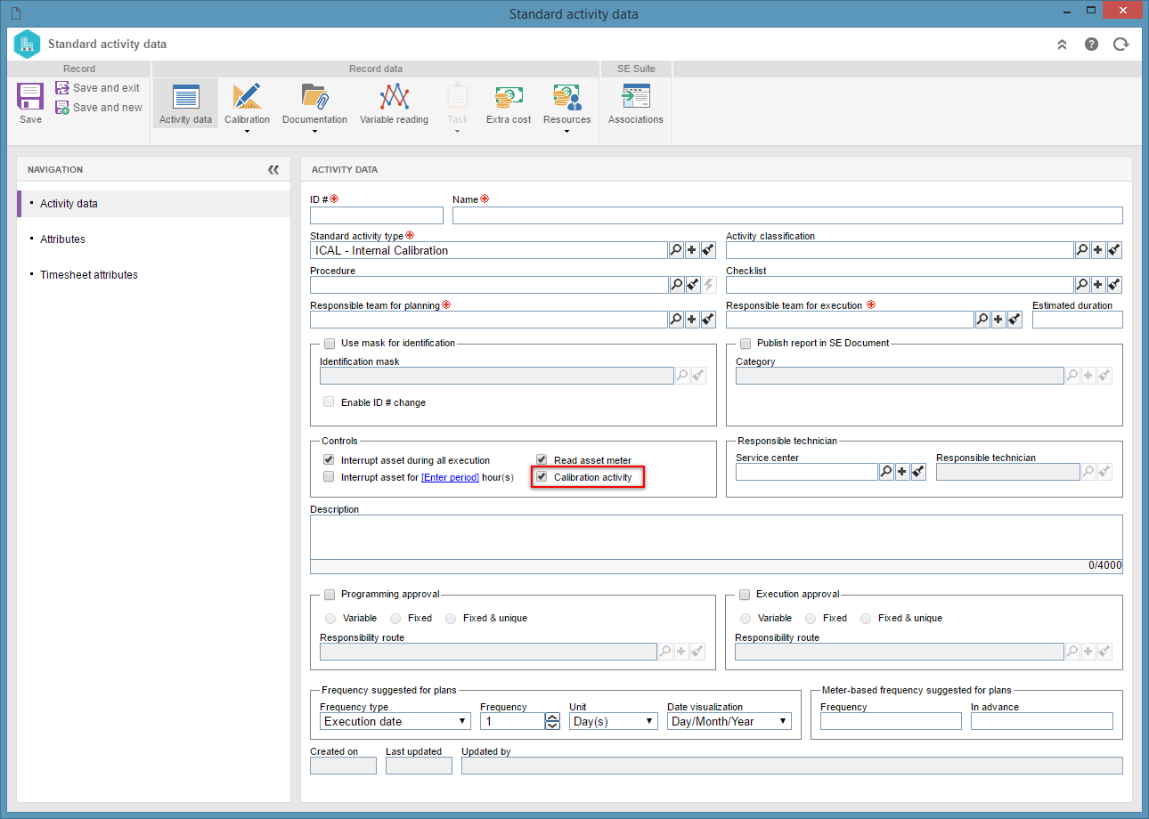 Standard activity data - SE Asset